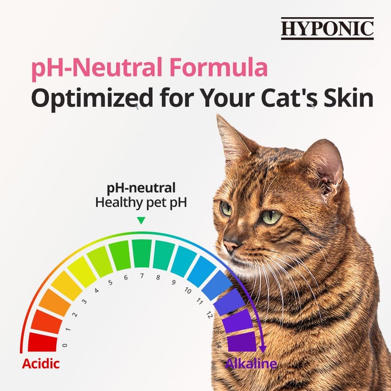 HYPONIC شامبو هايبو نيك hypoallergenic الفاخر لجميع القطط (بدون رائحة، 10.14 أونصة) - شامبو قطط خالي من العطور للبشرة الجافة، قشرة الرأس، والحساسية - Image 5